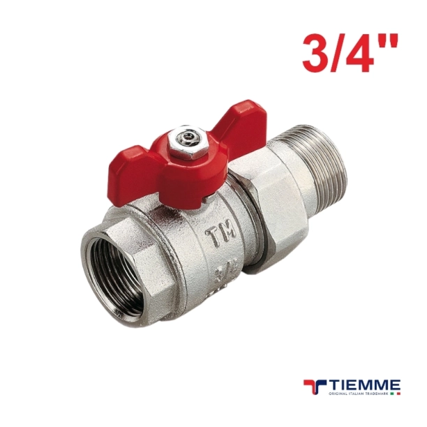 Tiemme Σφαιρική Βαλβίδα Α-Θ με Ρακόρ 3/4'' Πλήρους Ροής - 2120001