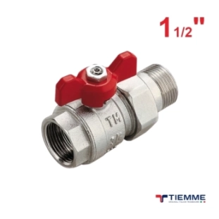 Tiemme Σφαιρική Βαλβίδα Α-Θ με Ρακόρ 1 1/2'' Πλήρους Ροής - 2120122