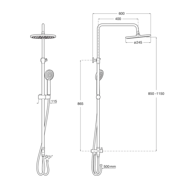 Roca Victoria Connect A5B9M61C00 Στήλη Ντους, Χρωμέ