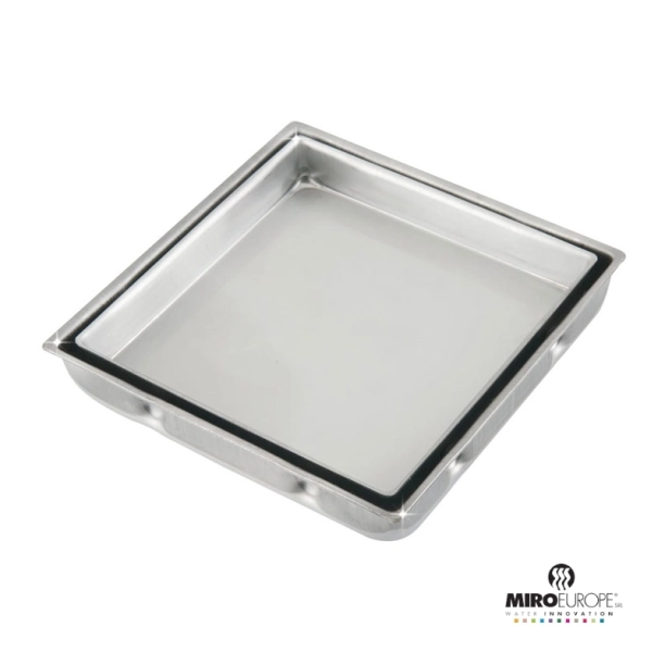 Σχαράκι σιφωνιού inox 13x13 επιγεμιζόμενο με έξοδο Φ100