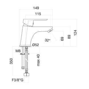 Fiore Kevon 81CR8190 Μπαταρία Νιπτήρος, χρωμέ 2