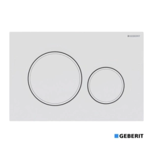 Πλακέτα Geberit Sigma 20 - White Matt / Glossy Rings  - Easy to Clean