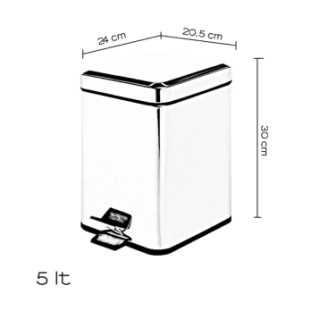 Χαρτοδοχείο Gedy Argenta Inox 5LT 2309 2