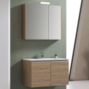 ΣΕΤ ΕΠΙΠΛΟ 80CM ORIALI NABUCCO OAK ΜΕ ΝΙΠΤΗΡΑ, ΝΤΟΥΛΑΠΙ ΚΑΘΡΕΠΤΗ ΚΑΙ ΦΩΤΙΣΤΙΚΟ