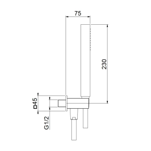 Fiore 30NN8785 Τηλέφωνo Ντους με Σπιράλ και Στήριγμα/Παροχή, Μαύρο Ματ 2