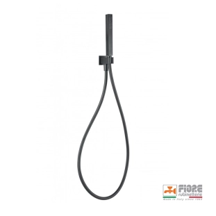 Fiore 30NN8785 Τηλέφωνo Ντους με Σπιράλ και Στήριγμα/Παροχή, Μαύρο Ματ