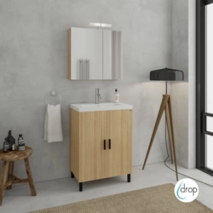 ΕΠΙΠΛΟ NEW ROMA OAK 60cm PACK ΜΕ ΚΑΘΡΕΠΤΗ ΝΤΟΥΛΑΠΙ