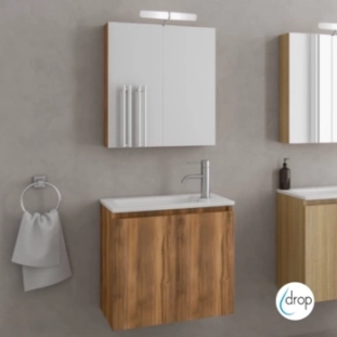 ΕΠΙΠΛΟ NEW VERONA AMBER BAROQUE OAK  55cm PACK ΜΕ ΚΑΘΡΕΠΤΗ ΝΤΟΥΛΑΠΙ