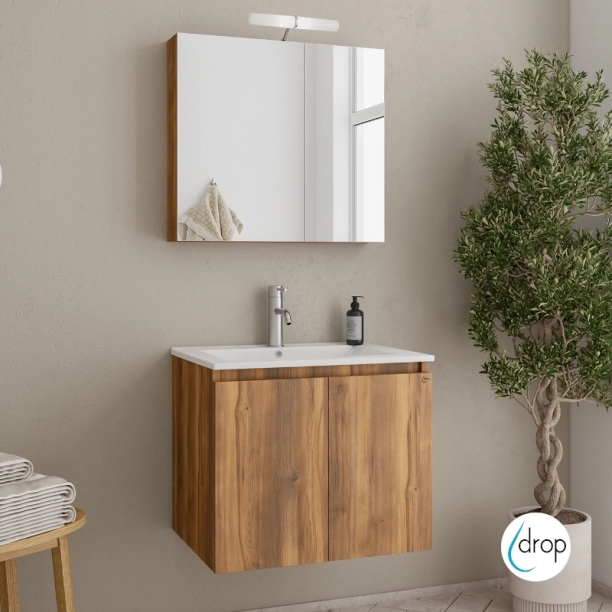 ΕΠΙΠΛΟ NEW VERONA AMBER BAROQUE OAK 60cm PACK ΜΕ ΚΑΘΡΕΠΤΗ ΝΤΟΥΛΑΠΙ