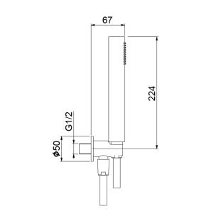 Fiore 30CR8786 Τηλέφωνo Ντους με Σπιράλ και Στήριγμα/Παροχή, Χρωμέ 2