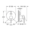 Grohe Essence 24169001 Εξωτερικά Μέρη Εντοιχιζόμενης Μπαταρίας Λουτρού, χρωμέ