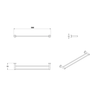 Πετσετοθήκη Verdi Sigma Διπλή Χρωμέ - 3032122 2