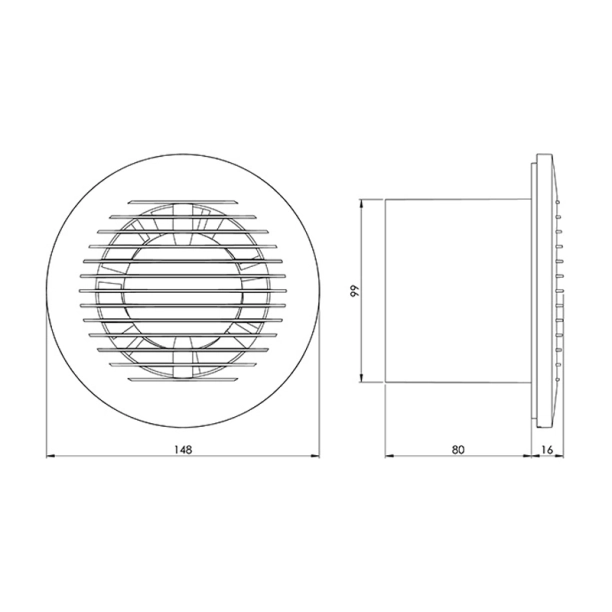 EUROPLAST EA100 Εξαεριστήρας Φ100 Λευκό